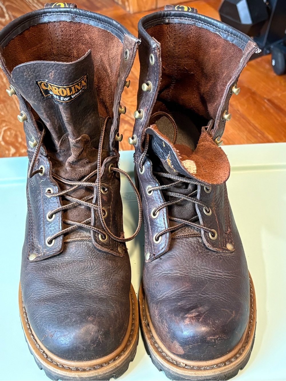 Carolina Men's Brown Leather Work Boots - Rugged Lace-Up